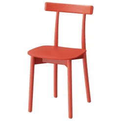 Nine Skinny side chair, red stained ash