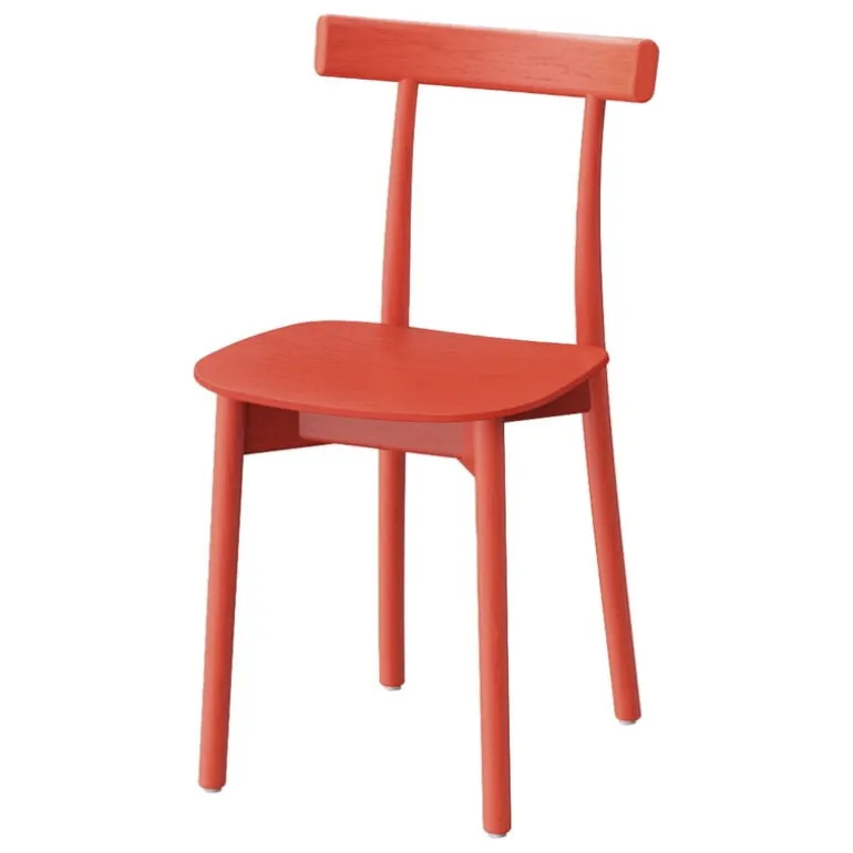 Nine Skinny side chair, red stained ash