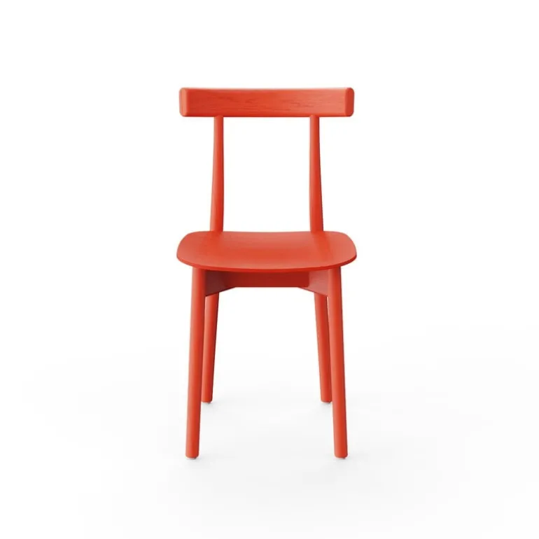 Nine Skinny side chair, red stained ash
