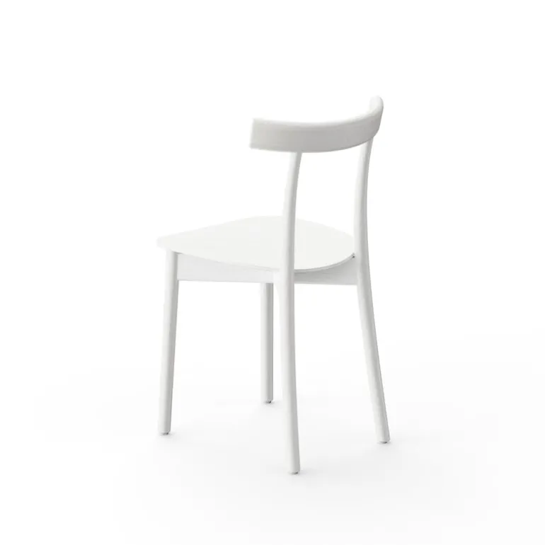 Nine Skinny side chair, white stained ash
