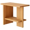 Nine Tee side table, rectangular, matt lacquered oak