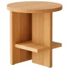 Nine Tee side table, round, matt lacquered oak