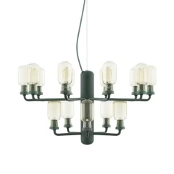 Normann Copenhagen Amp chandelier, small, gold - green