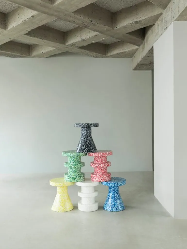 Normann Copenhagen Bit stool, cone, black - white