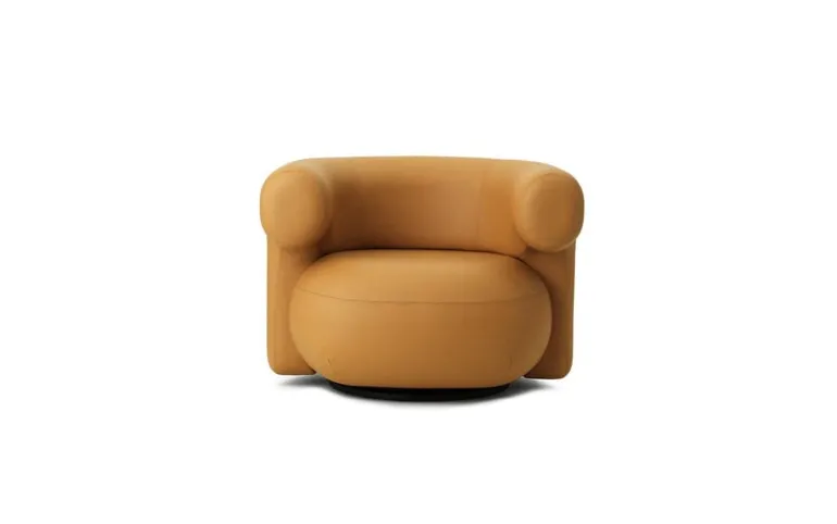 Normann Copenhagen Burra lounge chair, swivel, Ultra leather camel