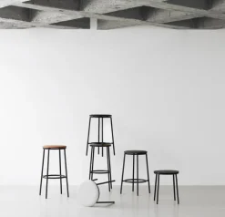 Normann Copenhagen Circa stool, black steel - black oak