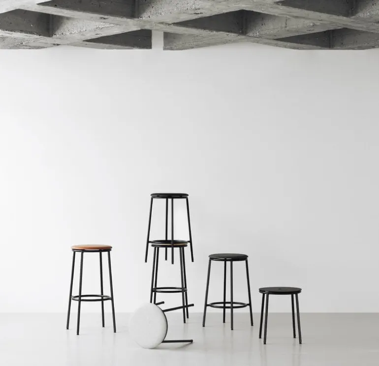 Normann Copenhagen Circa stool, black steel - black oak