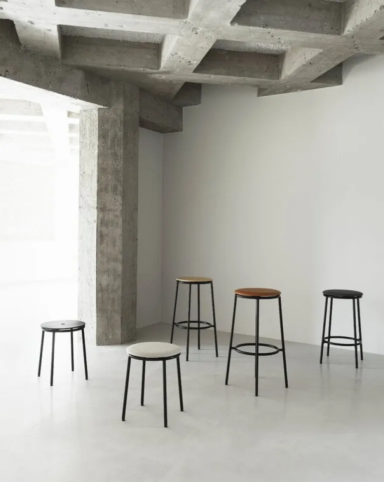 Normann Copenhagen Circa stool, black steel - black oak