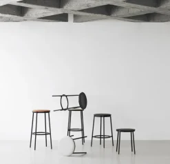Normann Copenhagen Circa stool, black steel - black aluminium
