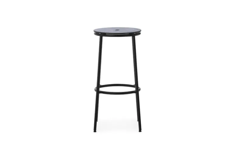 Normann Copenhagen Circa bar stool, 75 cm, black steel - black oak