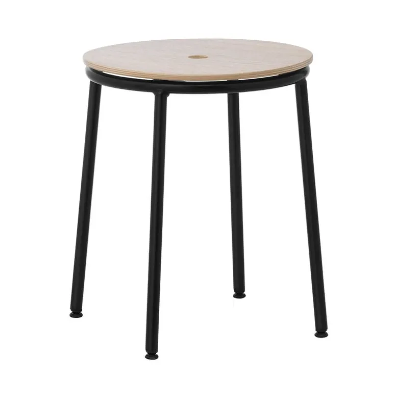 Normann Copenhagen Circa stool, black steel - oak