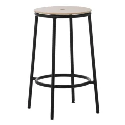 Normann Copenhagen Circa bar stool, 65 cm, black steel - oak