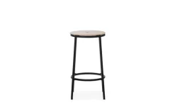 Normann Copenhagen Circa bar stool, 65 cm, black steel - oak