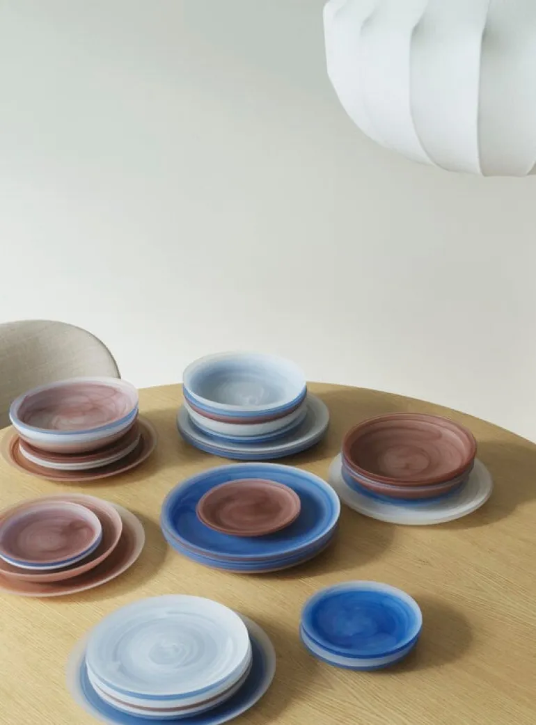 Normann Copenhagen Cosmic glass plate, 27 cm, blue