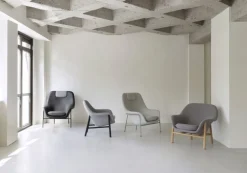 Normann Copenhagen Drape lounge chair, headr., black leather- Hallingdal 166- black