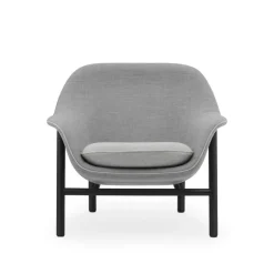 Normann Copenhagen Drape lounge chair, low, Remix 113 - Hallingdal 100 - black oak
