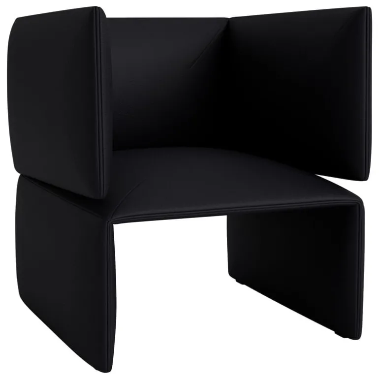 Normann Copenhagen Fold lounge chair, black Ultra leather