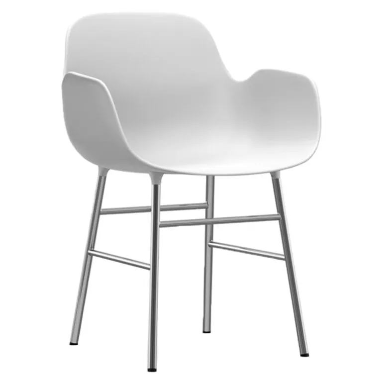 Normann Copenhagen Form armchair, chrome - white