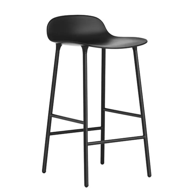 Normann Copenhagen Form bar stool, 65 cm, black steel - black
