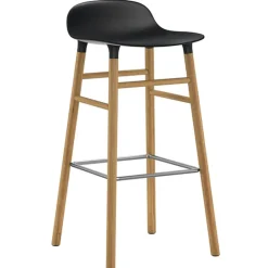 Normann Copenhagen Form bar stool, 75 cm, black - oak