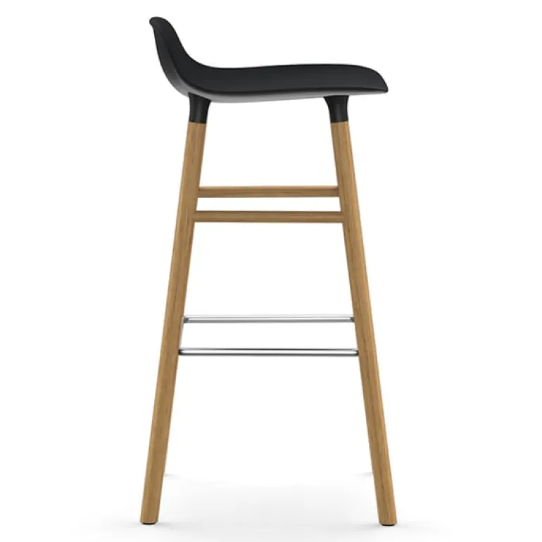 Normann Copenhagen Form bar stool, 75 cm, black - oak