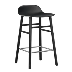 Normann Copenhagen Form bar stool, 65 cm, black - black oak