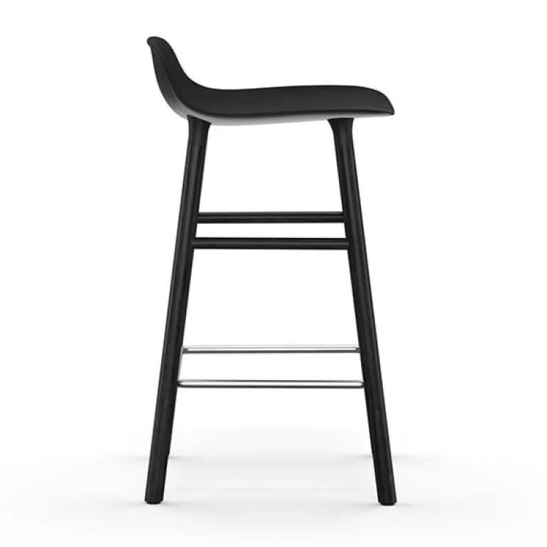 Normann Copenhagen Form bar stool, 65 cm, black - black oak