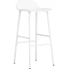 Normann Copenhagen Form bar stool, 75 cm, white steel - white