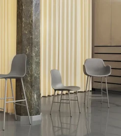 Normann Copenhagen Form bar stool, 65 cm, grey steel - grey