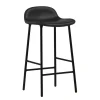 Normann Copenhagen Form bar stool, 65 cm, black steel - black leather Ultra
