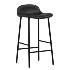 Normann Copenhagen Form bar stool, 65 cm, black steel - black leather Ultra