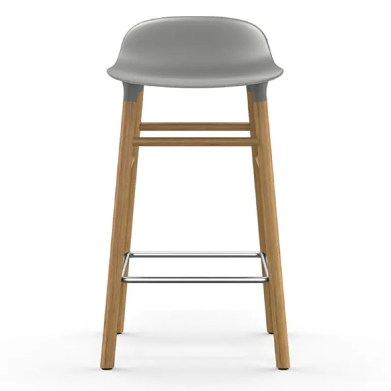 Normann Copenhagen Form bar stool, 65 cm, grey - oak