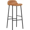 Normann Copenhagen Form bar stool, 75 cm, black steel - brandy leather Ultra