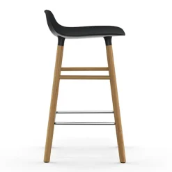 Normann Copenhagen Form bar stool, 65 cm, black - oak