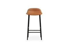 Normann Copenhagen Form bar stool, 65 cm, black steel - brandy leather Ultra