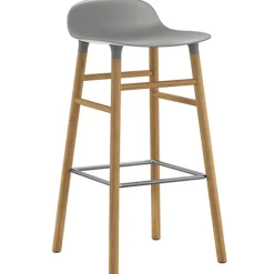 Normann Copenhagen Form bar stool, 75 cm, grey - oak