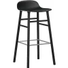 Normann Copenhagen Form bar stool, 75 cm, black - black oak