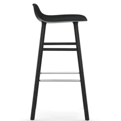 Normann Copenhagen Form bar stool, 75 cm, black - black oak