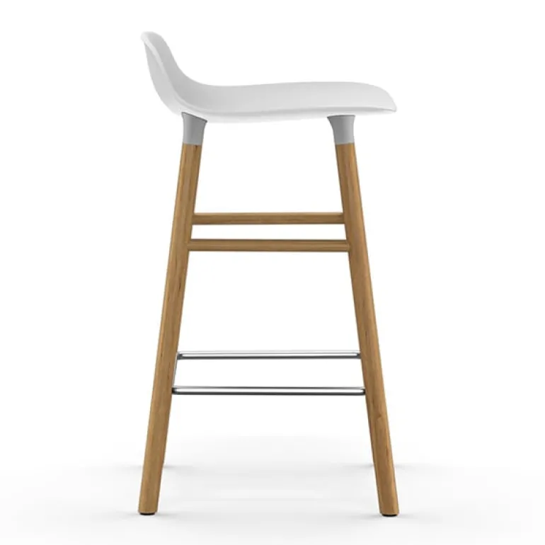 Normann Copenhagen Form bar stool, 65 cm, white - oak