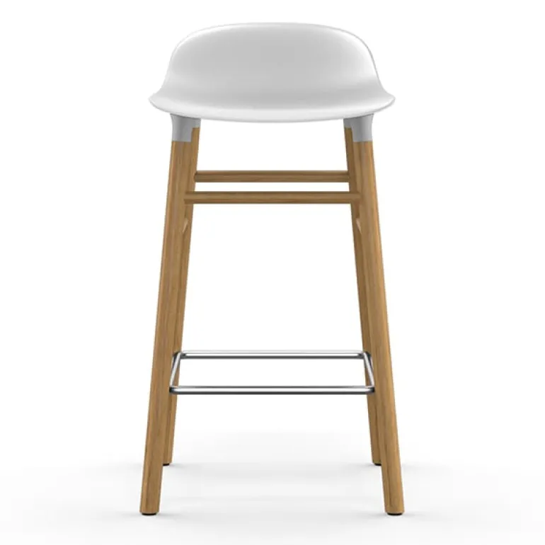 Normann Copenhagen Form bar stool, 65 cm, white - oak