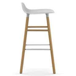 Normann Copenhagen Form bar stool, 75 cm, white - oak