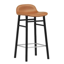 Normann Copenhagen Form bar stool, 65 cm, black oak - brandy leather Ultra
