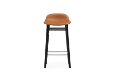 Normann Copenhagen Form bar stool, 65 cm, black oak - brandy leather Ultra