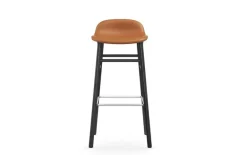 Normann Copenhagen Form bar stool, 75 cm, black oak - brandy leather Ultra