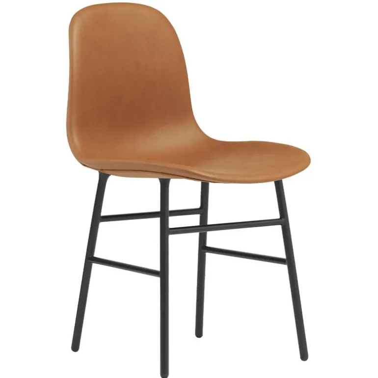 Normann Copenhagen Form chair, black steel - brandy leather Ultra