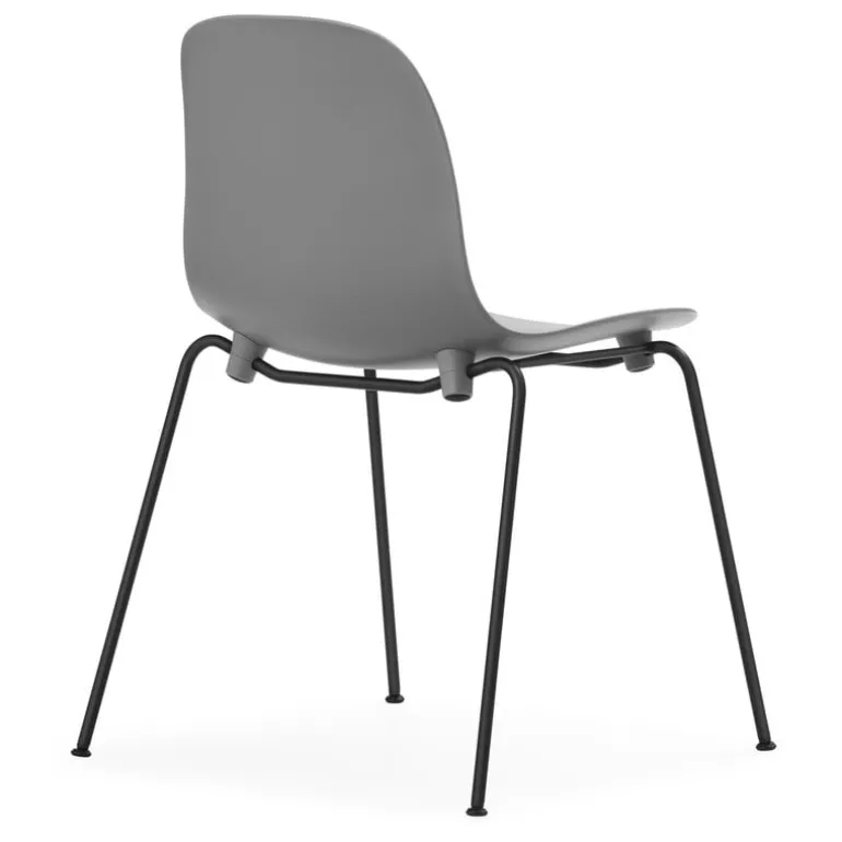 Normann Copenhagen Form chair, stacking, black steel - grey