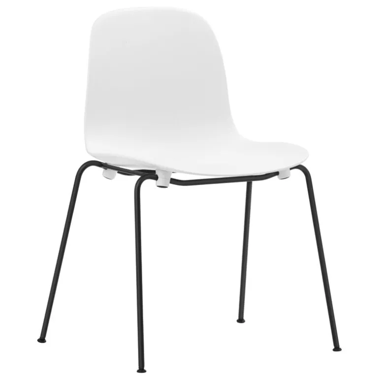 Normann Copenhagen Form chair, stacking, black steel - white