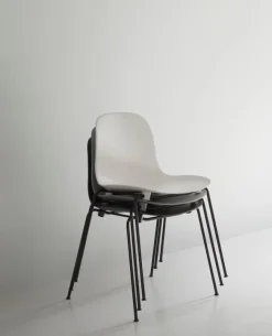 Normann Copenhagen Form chair, stacking, black steel - white