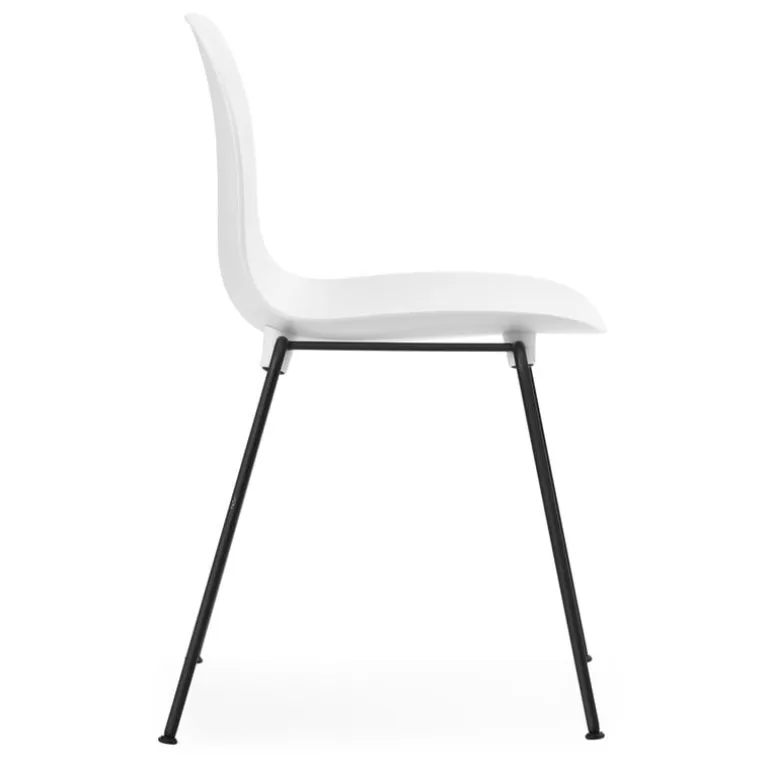 Normann Copenhagen Form chair, stacking, black steel - white