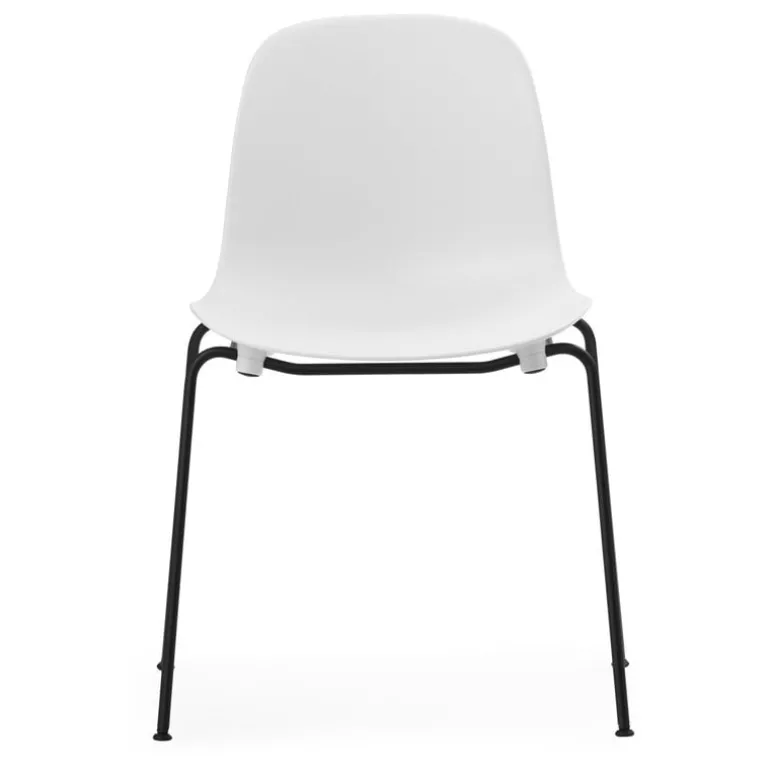 Normann Copenhagen Form chair, stacking, black steel - white